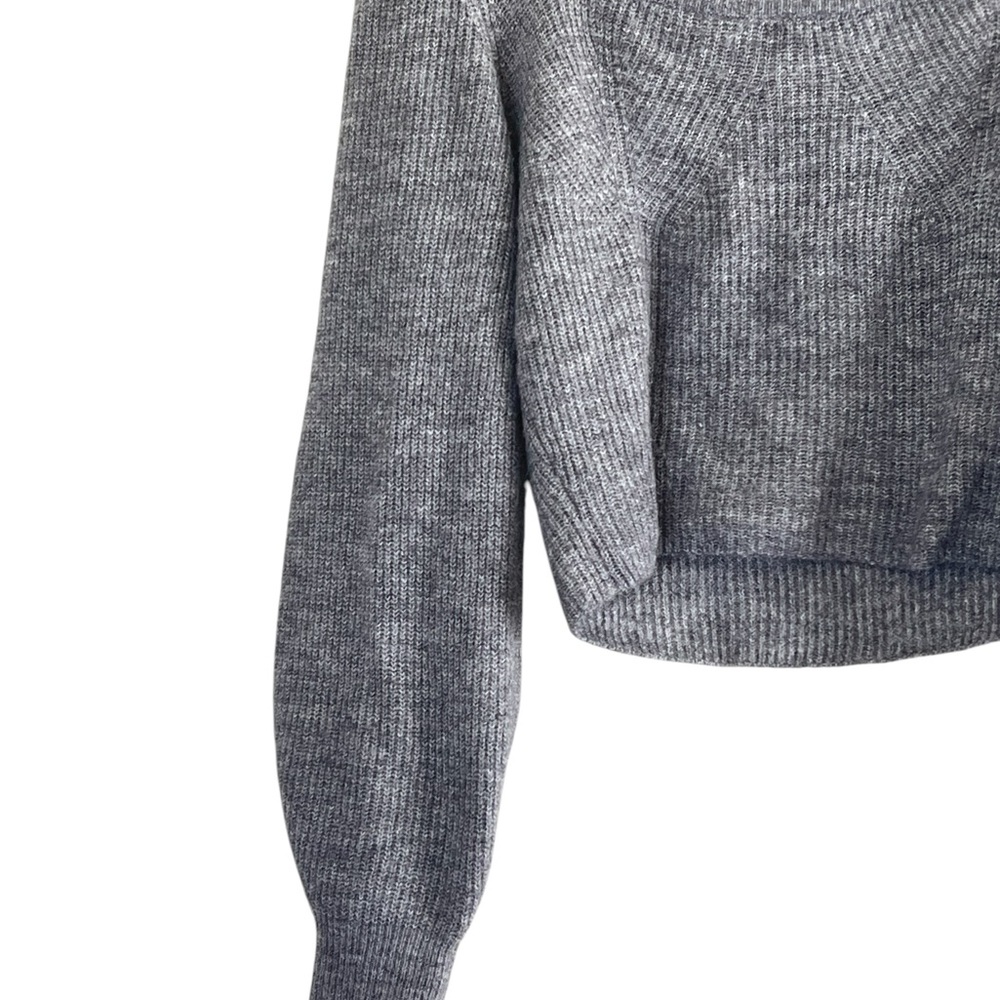 H&M | Gray balloon sleeve square neck knit sweater - Picture 2 of 10
